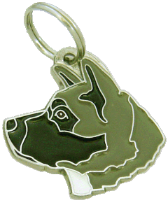 AKITA NOIR GRIS <br> (Médaille chien, gravure gratuite)